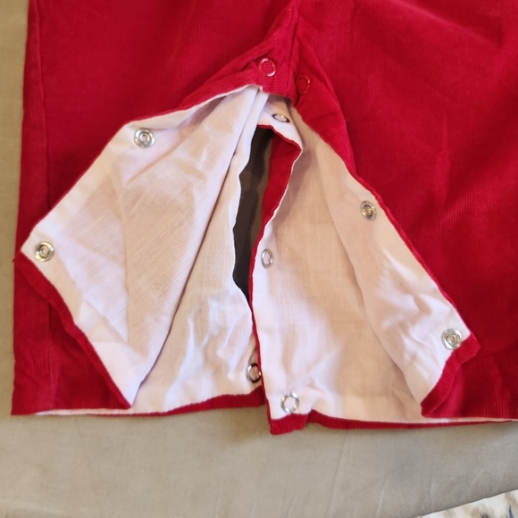 Red Corduory Jumpsuit Holiday Christmas Tree Overalls Baby Size 6M - Picture 5 of 6